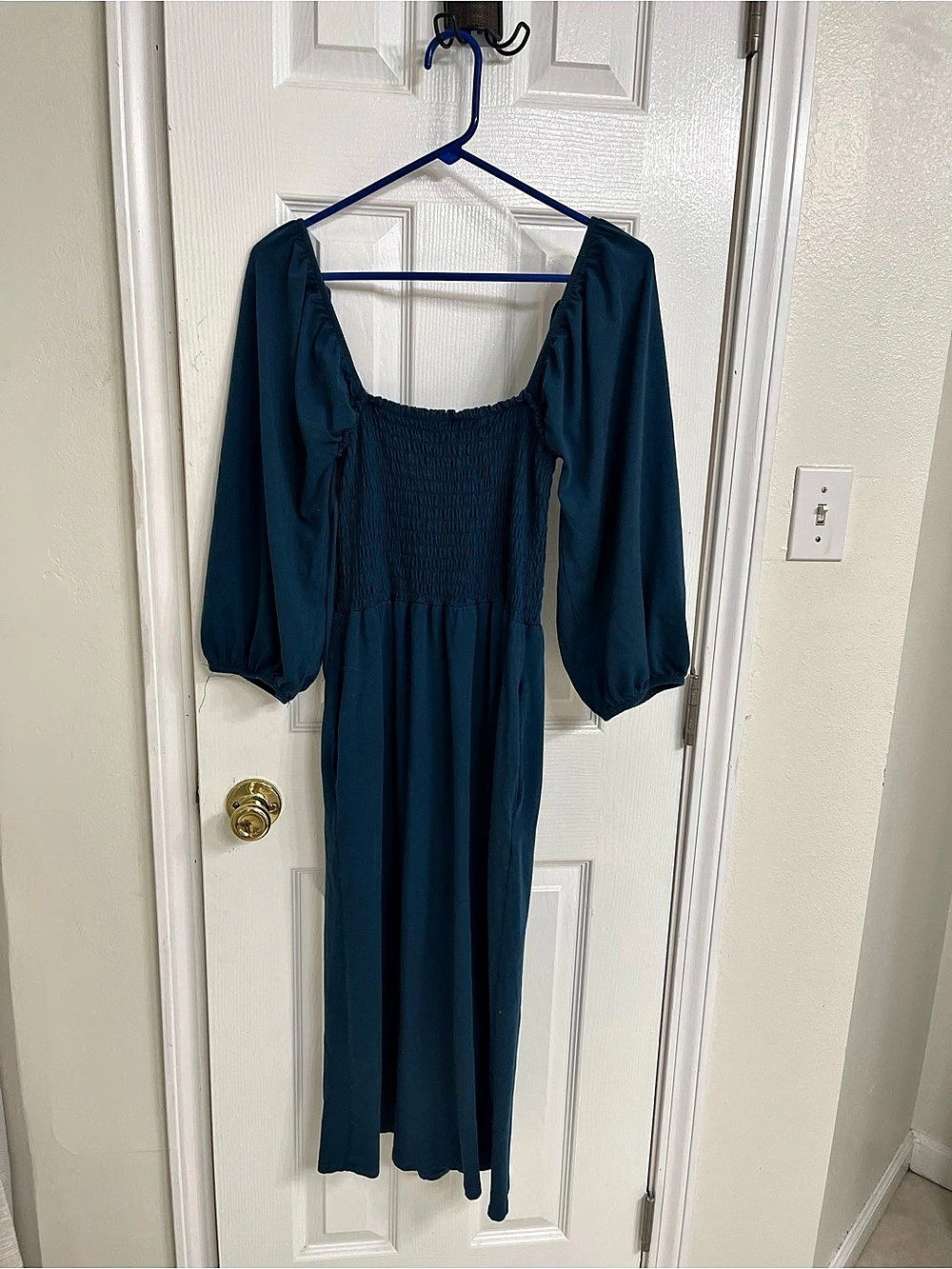 Culture Code Off Shoulder Dolman Sleeve Dress Blue Midi Size Medium